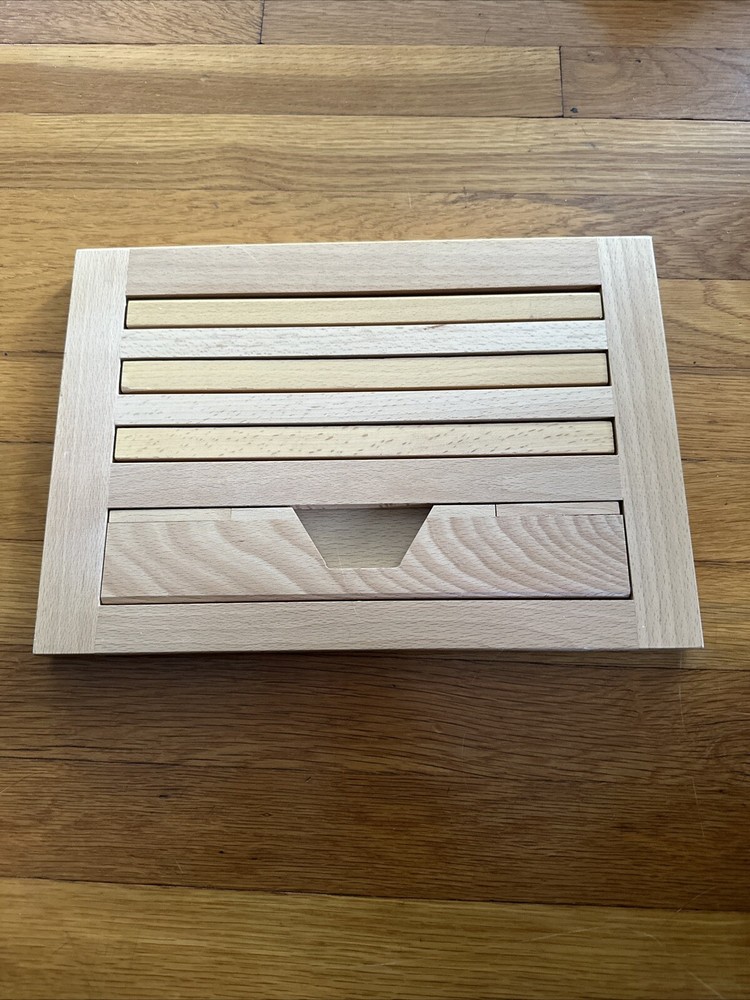 Teak Book Stand Cookbook Reading Book Holder with 4 Adjustable Settings