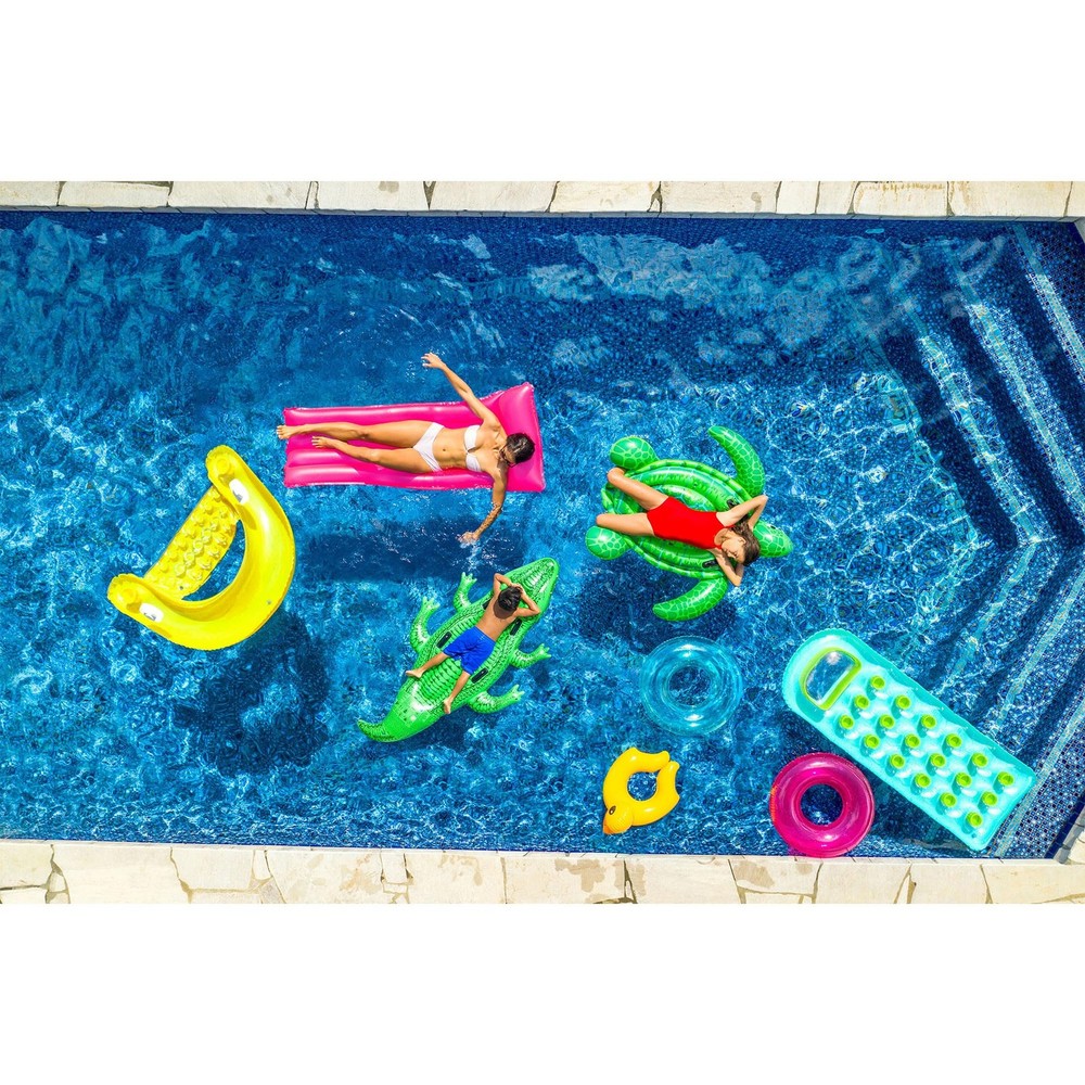 Intex Sit N Float Inflatable Lounge Pool Float with Cup Holders and Backrest