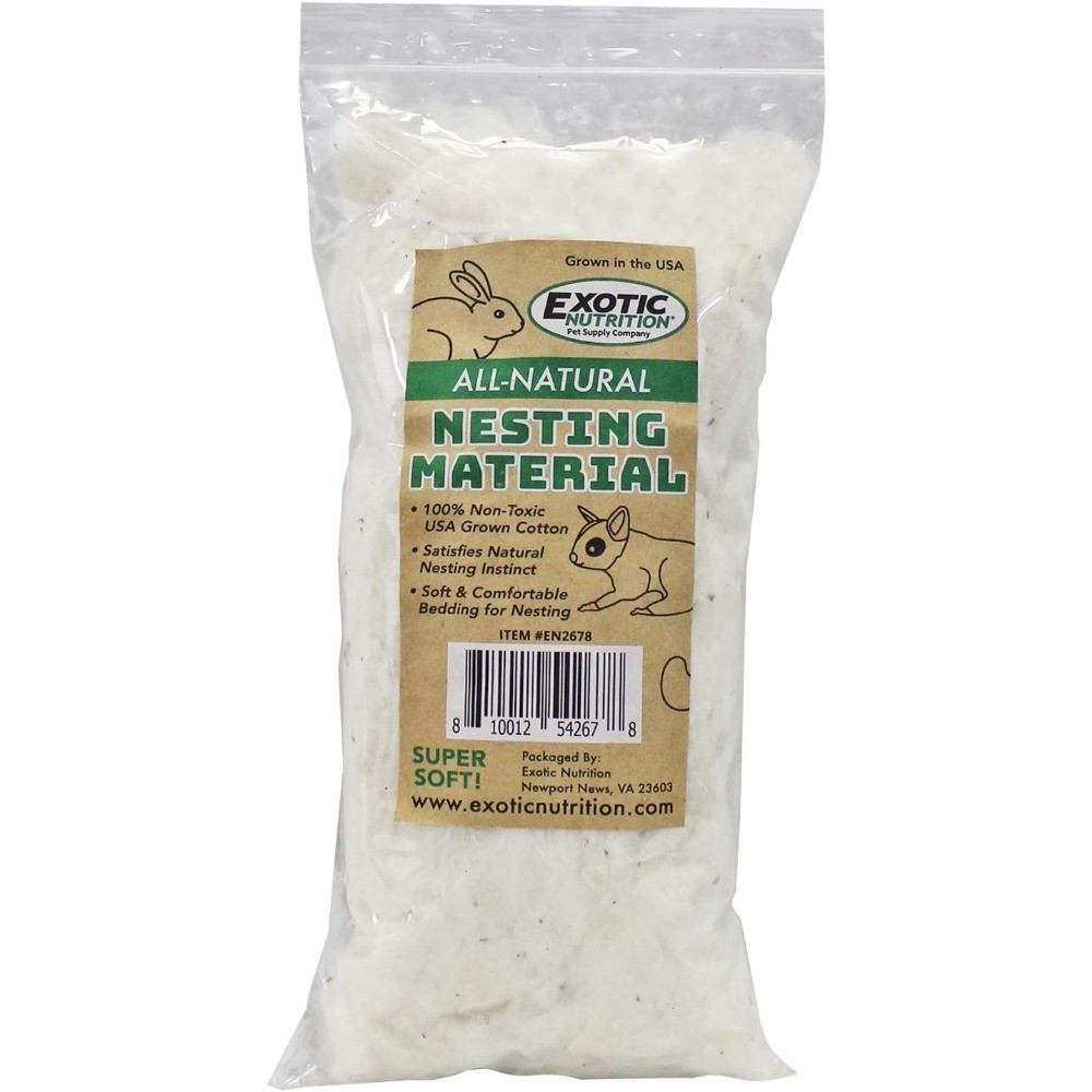 Natural Cotton Nesting Material 1.5 oz Eco Friendly Bedding for Small Animals