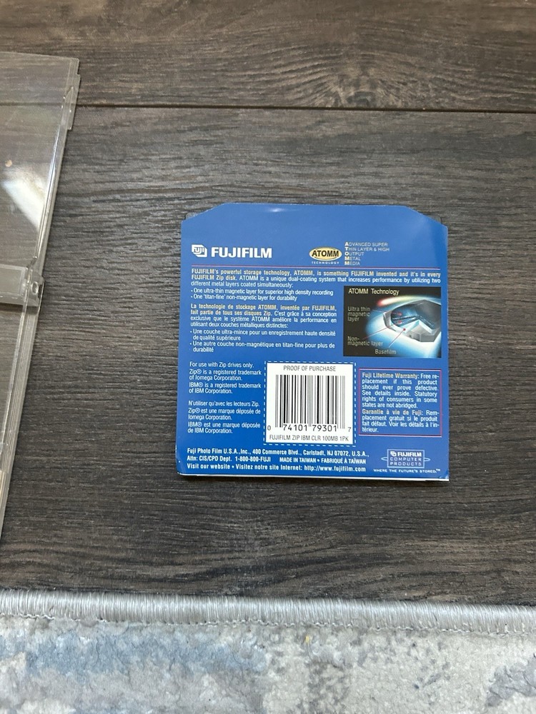 FujiFilm 100MB Zip Disk IBM Formatted Mac Compatible - OPEN BOX