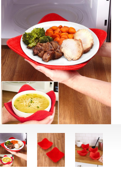 BOWL HUGGERS fFOR THE MICROWAVE OVEN