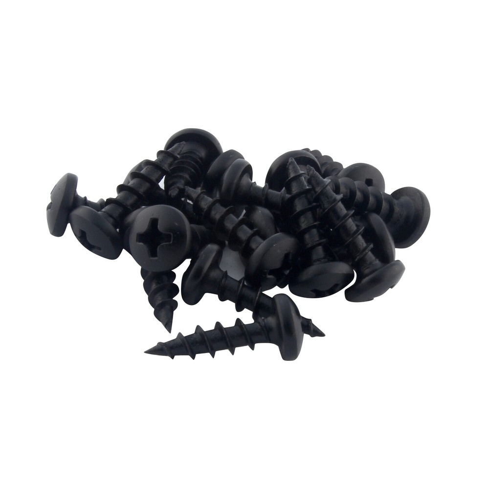 100 Pack #8 x 5/8" Coarse Deep Thread Pan Head Screws Black Phosphate Wood MDF