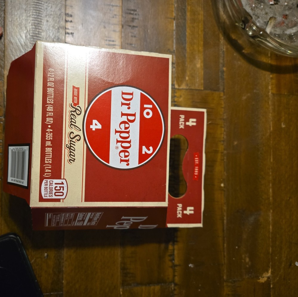 Dr Pepper Real Sugar 4 Pack Cardbosrd
