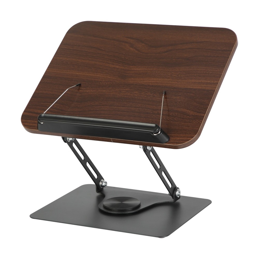 Foldable Book Stand Adjustable Height Book Holder Paper Clips with Rotating Base
