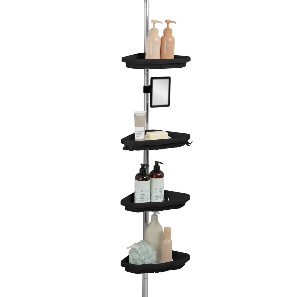 4 Tier Corner Shower Organizer in Black