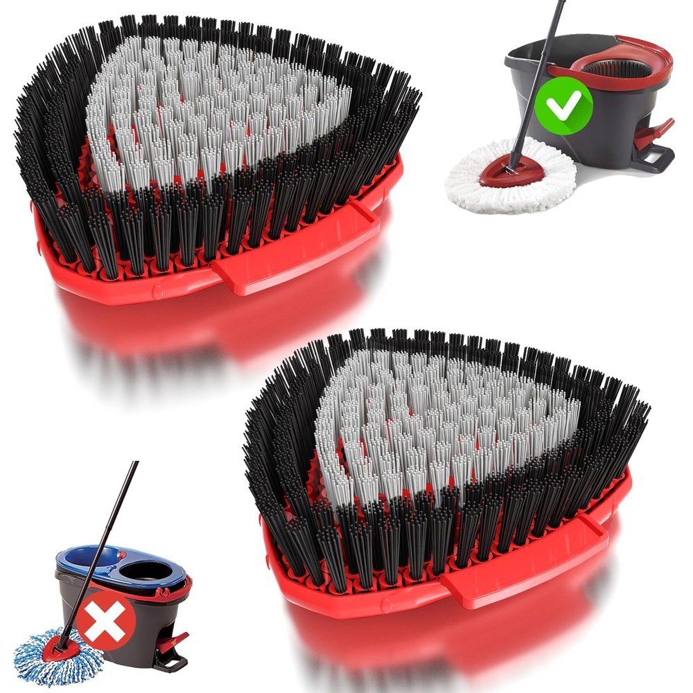 2 Pack Upgraded Spin Mop Replacement Scrub Brush Heads Compatible with Ocedar...