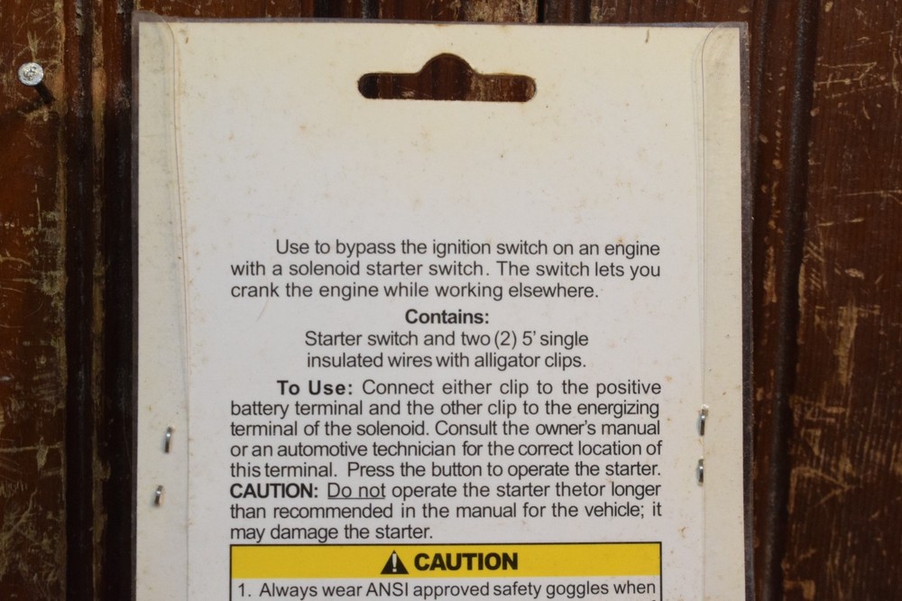 12V REMOTE STARTER SWITCH USE TO BYPASS IGNITION KEY ON SOLENOID STARTER ENGINE