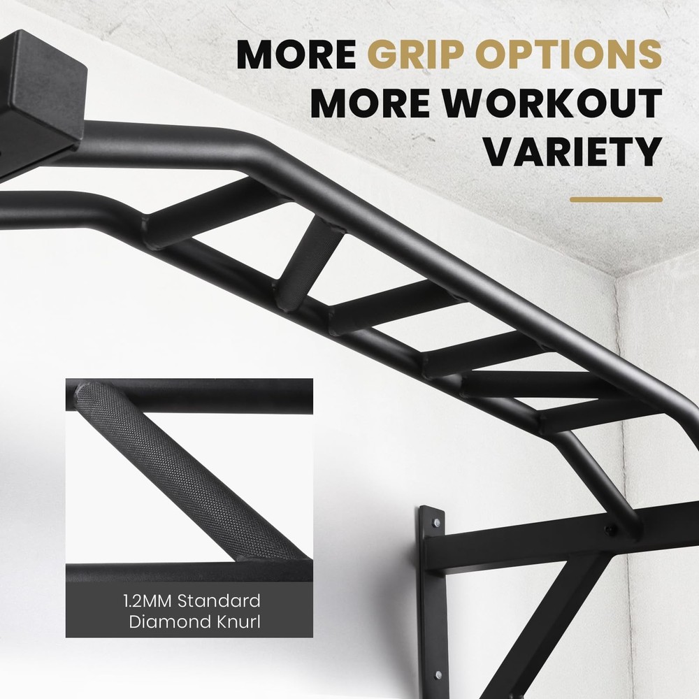 Multifunctional Wall Mounted Pull Up Bar with Pulley System (48" APART)