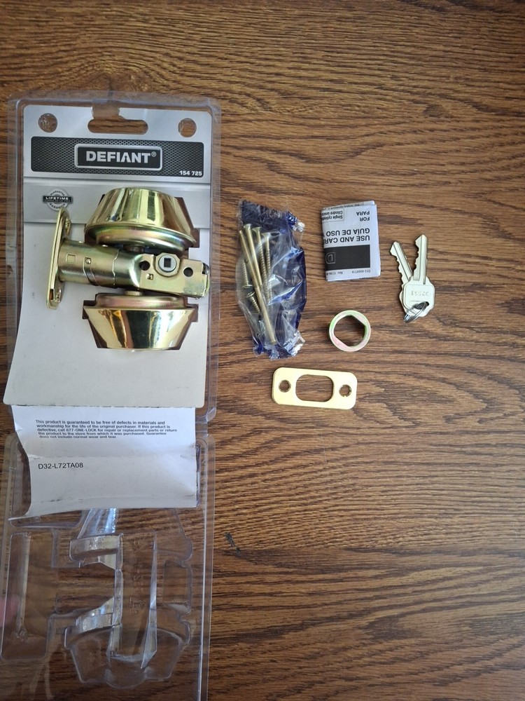 Defiant Double Cylinder Polished Brass Deadbolt *104