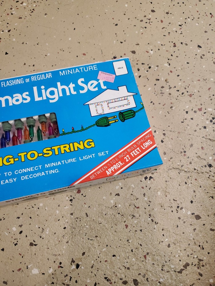 Unused JoyBrite 50 Christmas Flashing/Non String-to-String Multicolor Light Set