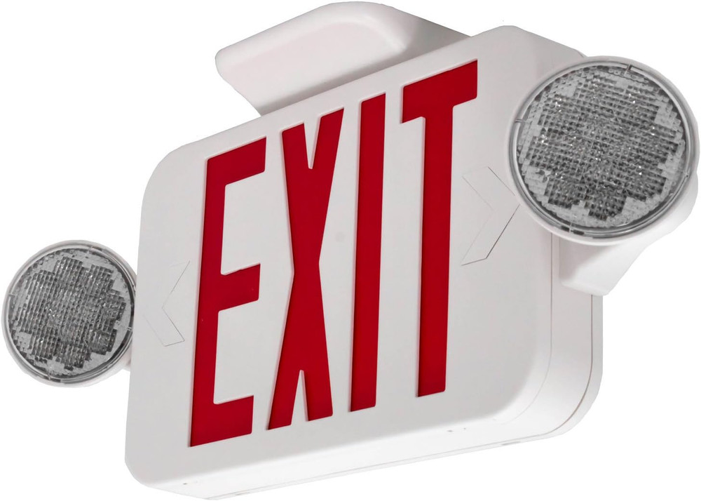 LFI Lights® Compact COMBO, UL 924 Listed Exit Sign with Emergency Lights, Red LE