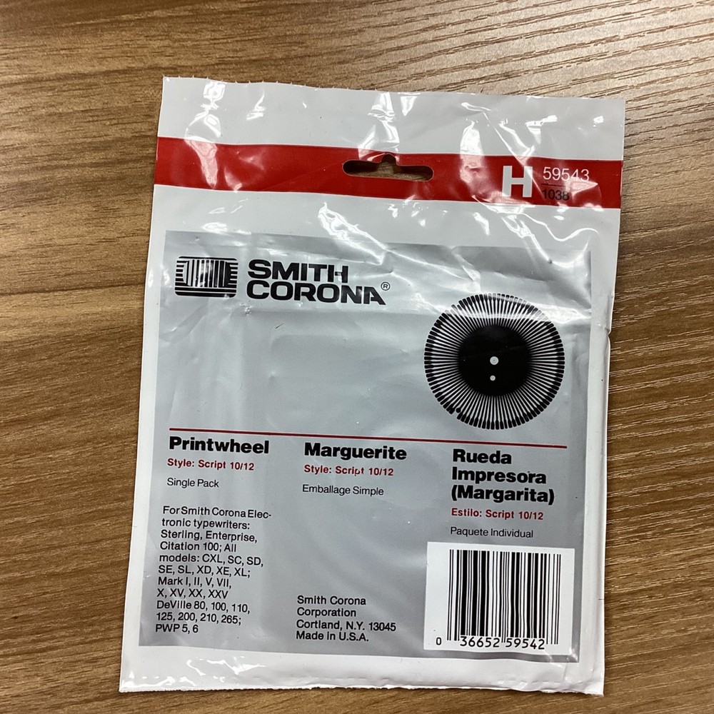 Smith Corona Printwheel Style: Script: 10/12 Single Pack H 59543