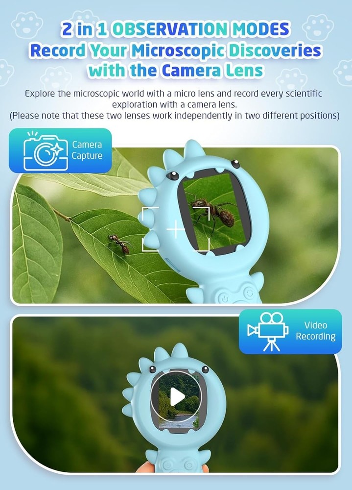 Mini Handheld Microscope Supporting Multiple Viewing Angles, Outdoor Educational