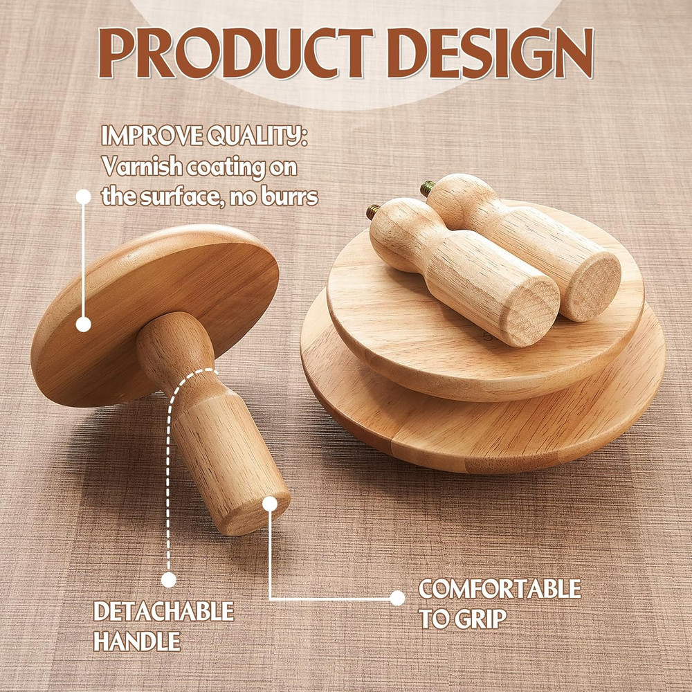 3 Pack Pottery Molds Plaster Molds Wood Pottery Tools with Handle Ceramic Tools