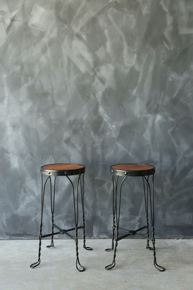 Antique Cafe metal stools Ice cream parlor stools