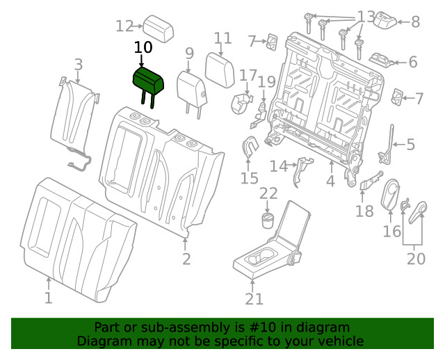 Genuine Ford Head Rest Assembly EJ7Z-78611A08-CB