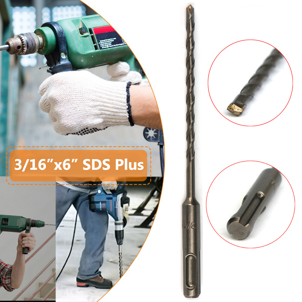 Drillforce 30PCS 3/16" X6" Rotary Hammer Drill SDS+ Masonry Concrete Drill Bits