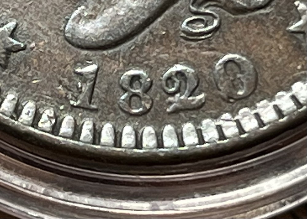 1820/19 Coronet Head Large Cent AU About Uncirculated