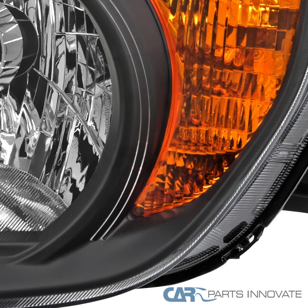 Fits 2003-2008 Honda Element Black Headlights Left+Right Pair Assembly 03-08