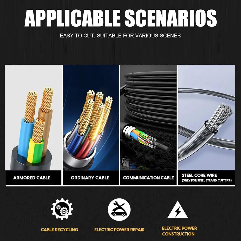 Cable Cutters, Armored Cu-Al Cable Cutter, Retractable Handle Labor-Saving Bolt