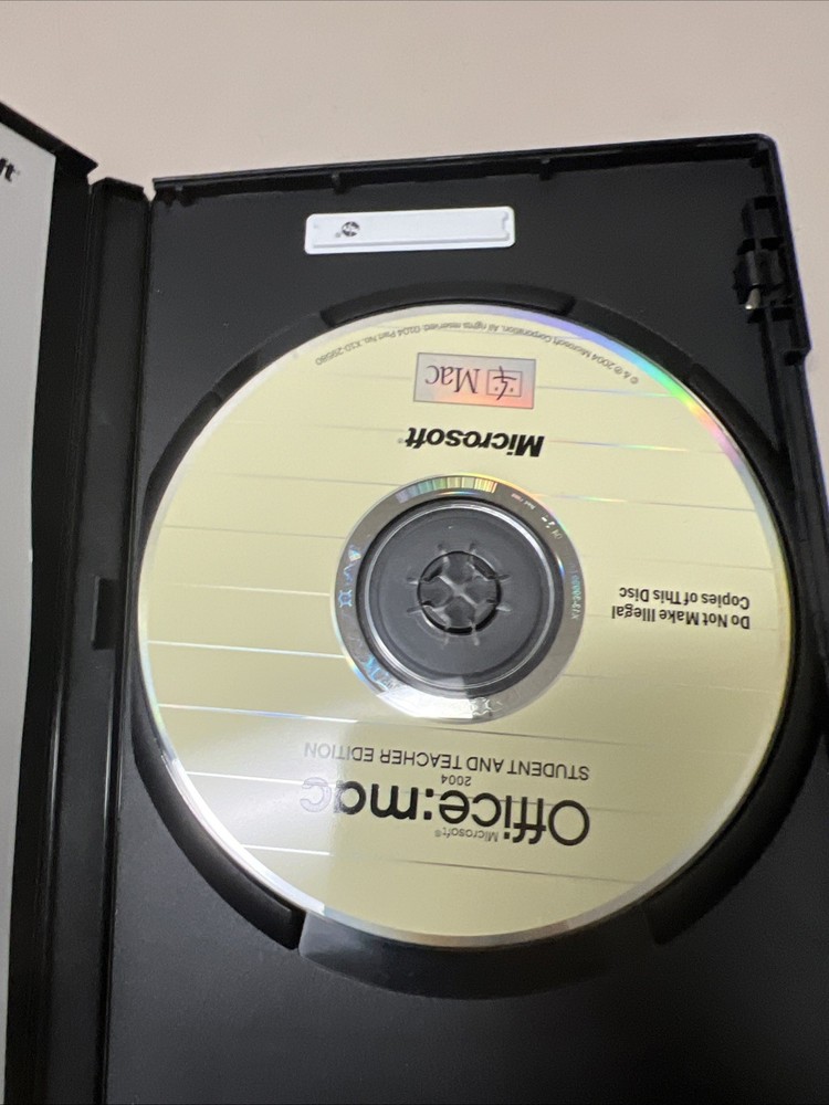 Microsoft Office Mac 2004 Student and Teacher Edition Software 3 Keys w/ Booklet