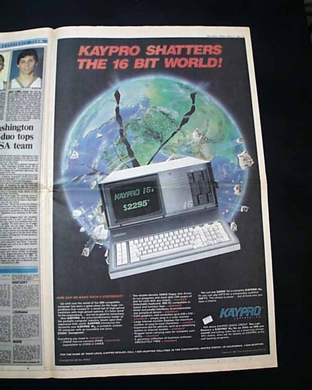 1985 KAYPRO 16-BIT Rugged Luggable IBM PC Compatability Computer Advertisement