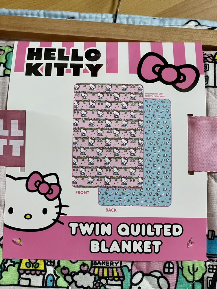 Hello Kitty Twin Quilted Blanket Double Sided Brand New