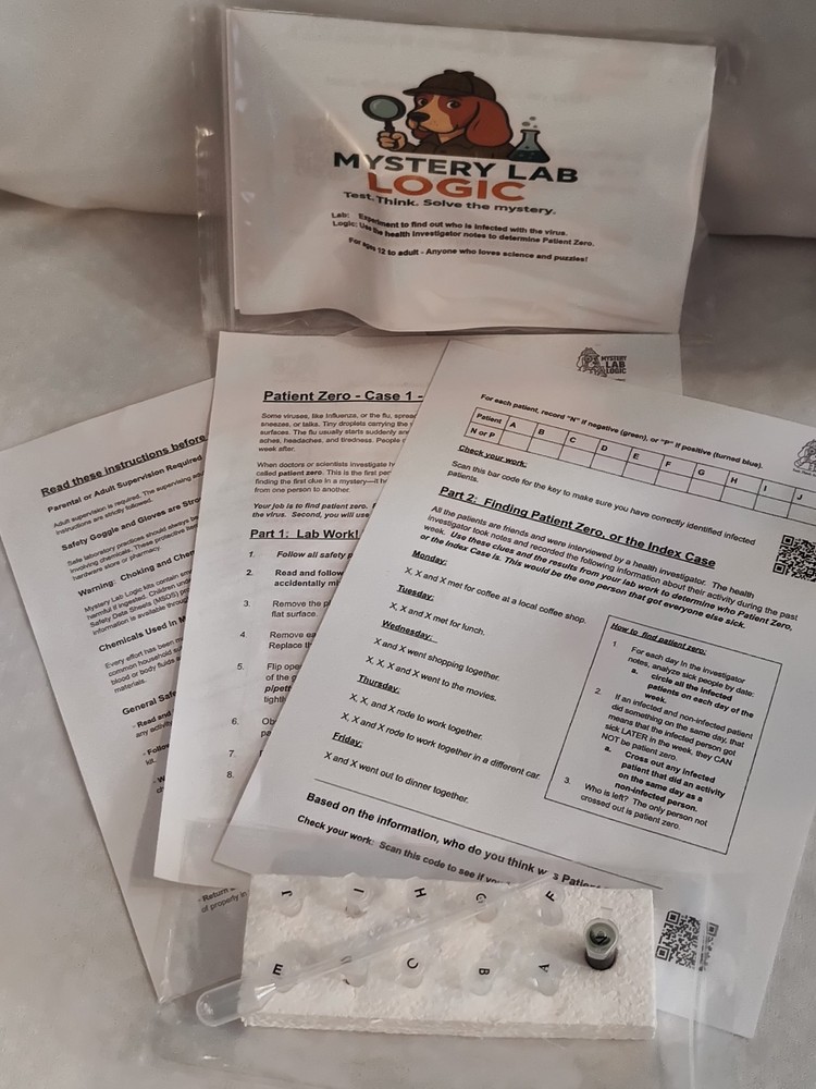 CASE 1 Patient Zero STEM Science Kit – Color Change Experiment & Logic Puzzle