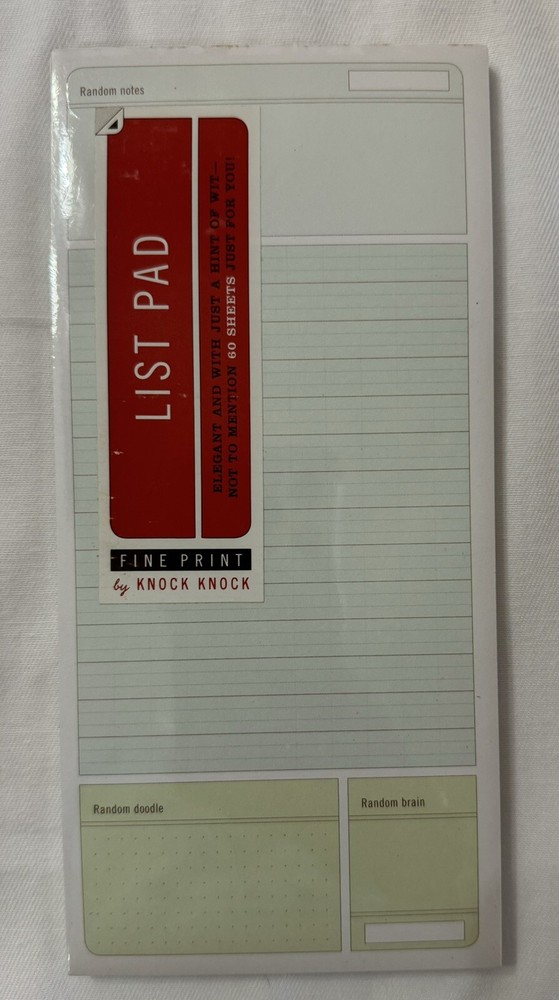Fine Print by Knock Knock List Pad 60 Sheets