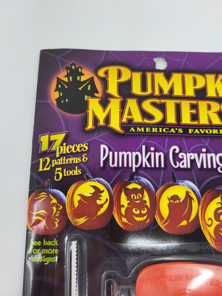 Pumpkin Masters Carving Kit 17 pieces 12 patterns 5 Tools Halloween