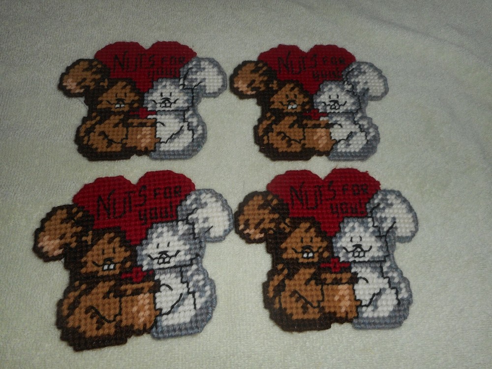 NUTS FOR YOU COASTERS WITH FELT BACKING  (NEW)