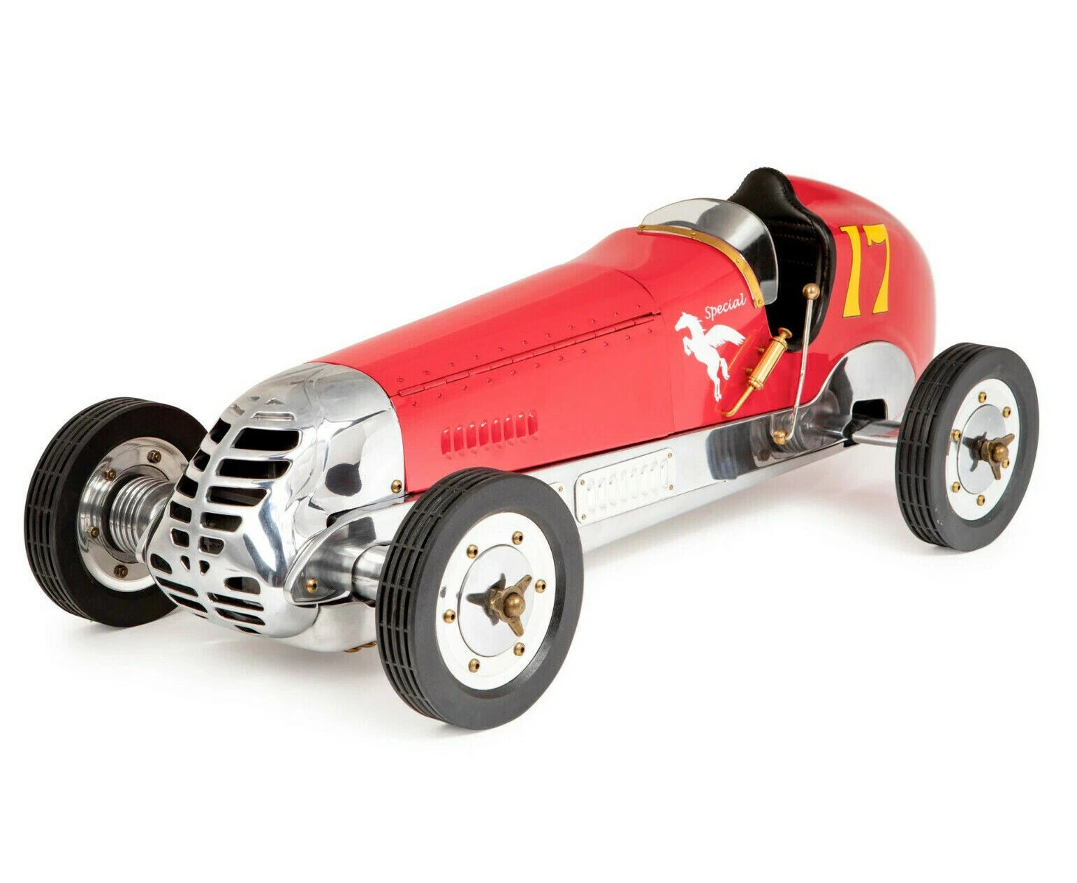 BB Korn Red 1930s Tether Car Aluminum Model 21" Replica Racing Spindizzy New