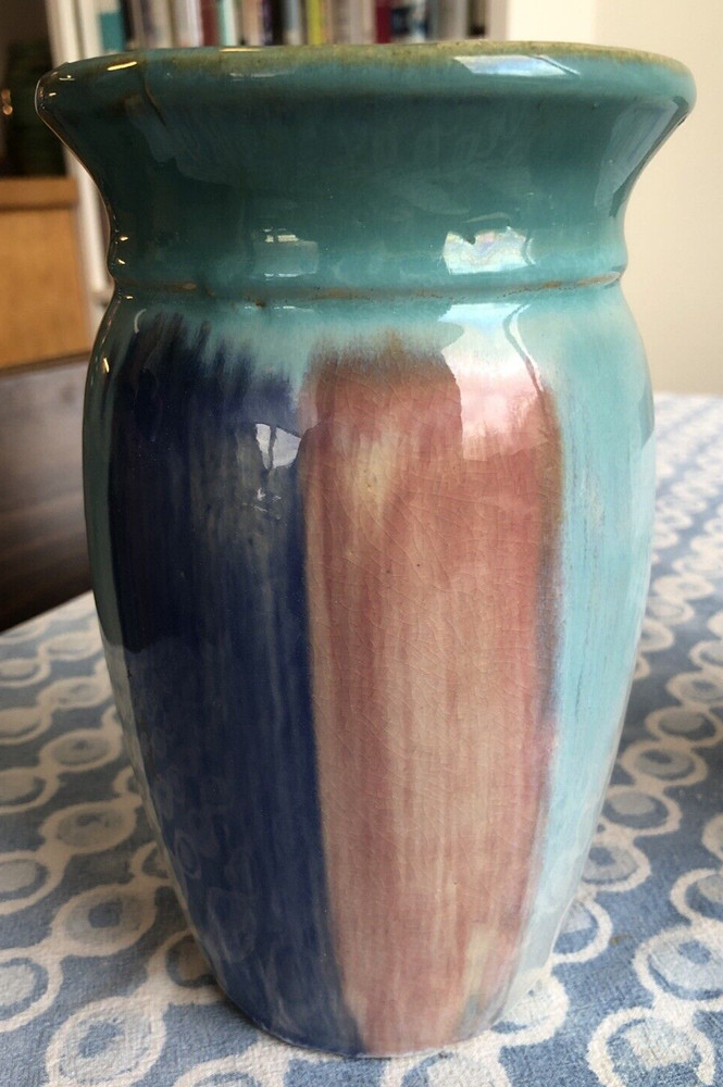 Handsome Hull Hand Painted Stoneware Vase