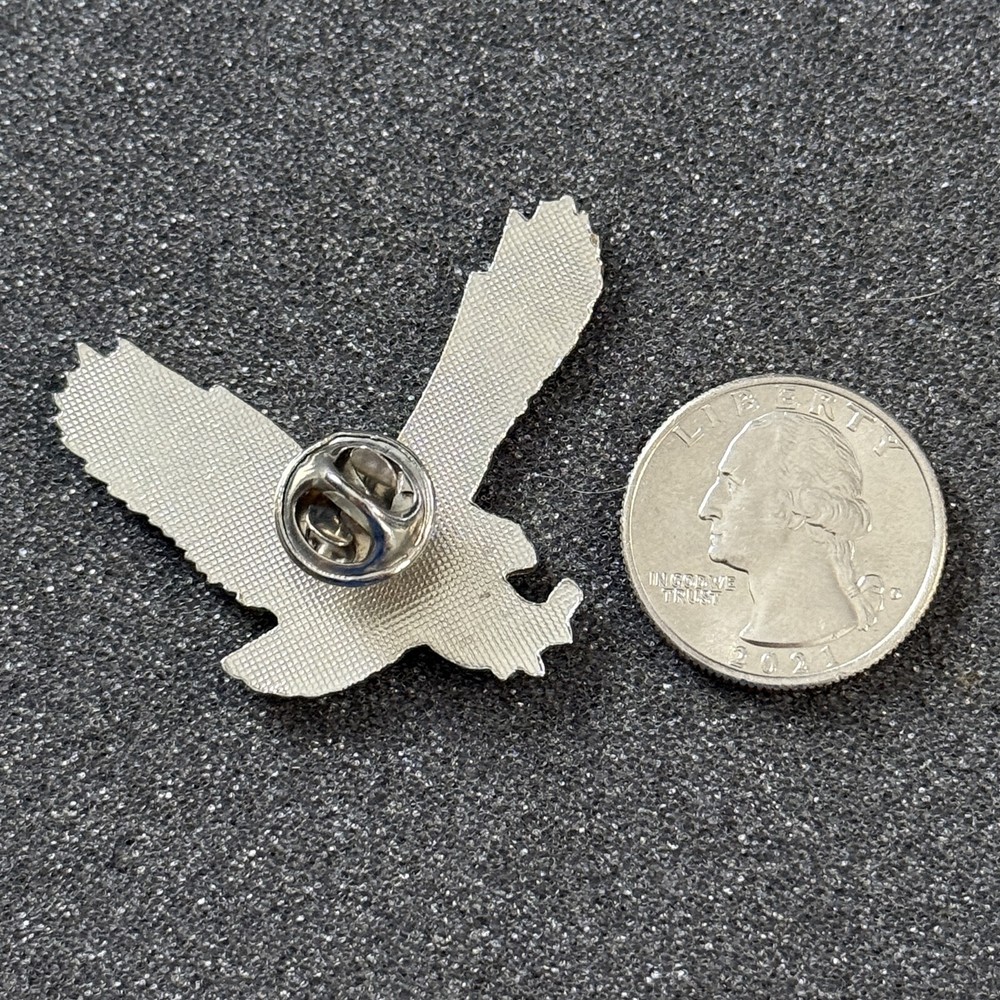 Silver Tone Flying American Bald Eagle Pin Pinback #48282