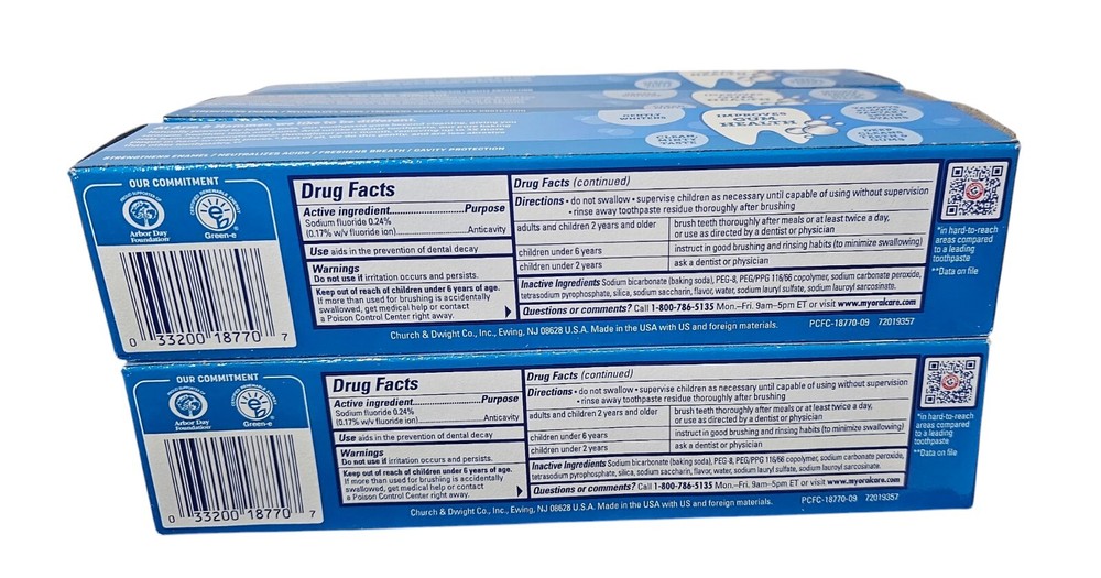 Arm & Hammer Advance White & Peroxicare Toothpaste, Clean Mint, 6 oz- 6 Pack