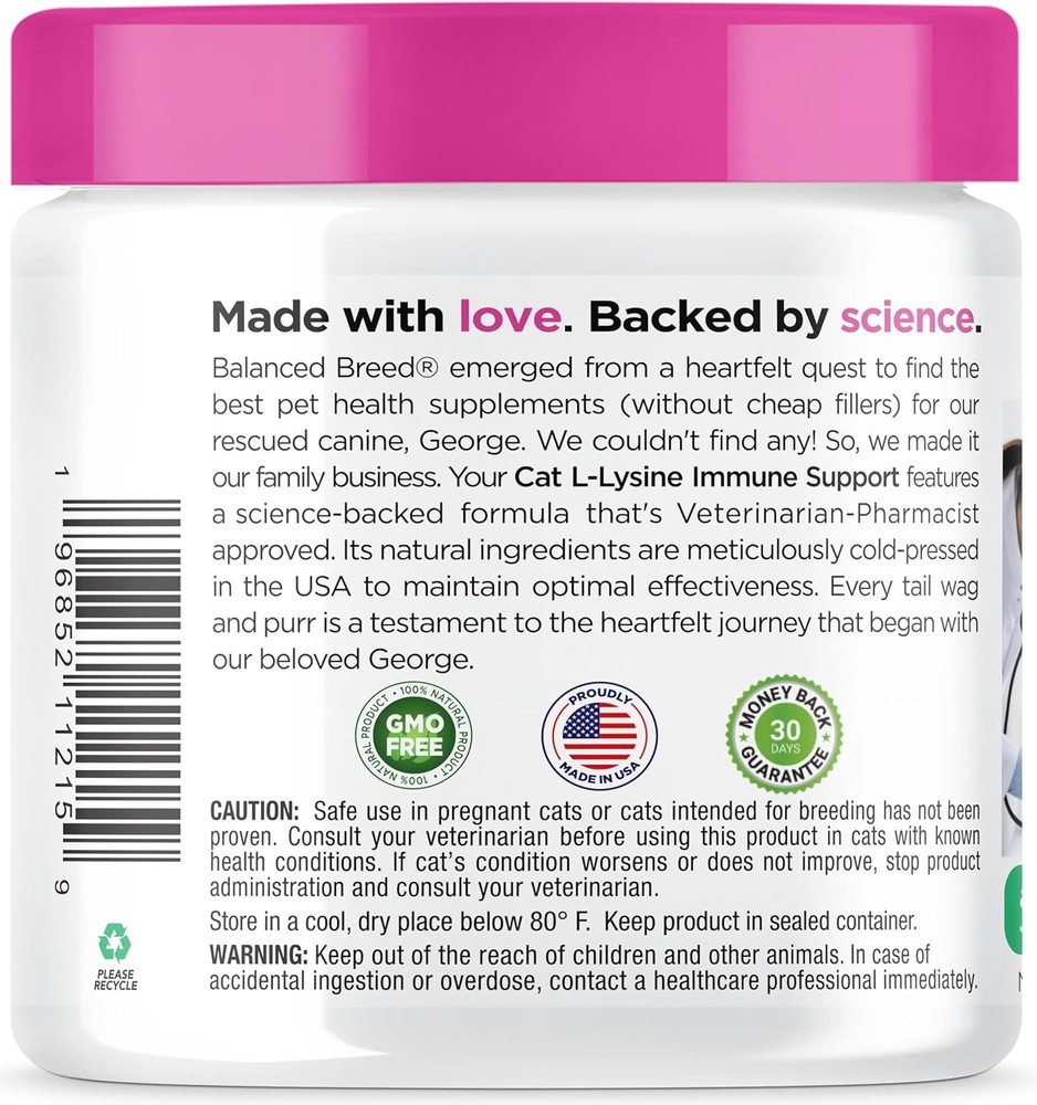 Balanced Formula L-Lysine Immune Support Soft Chews for Cats