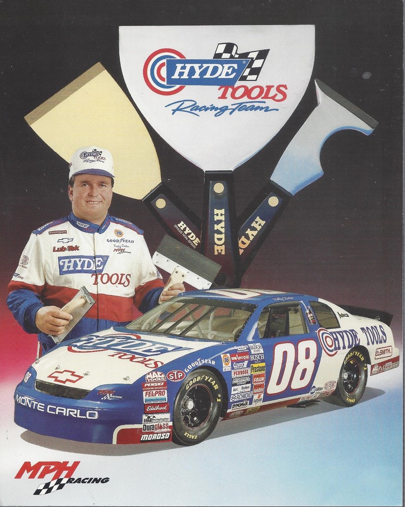 1995 BOBBY DOTTER "HYDE TOOLS" #08 NASCAR BUSCH POSTCARD