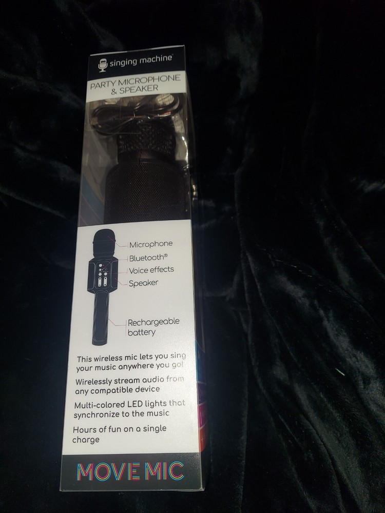 Singing Machine karaoke Move Microphone with Lighting,vocal effects