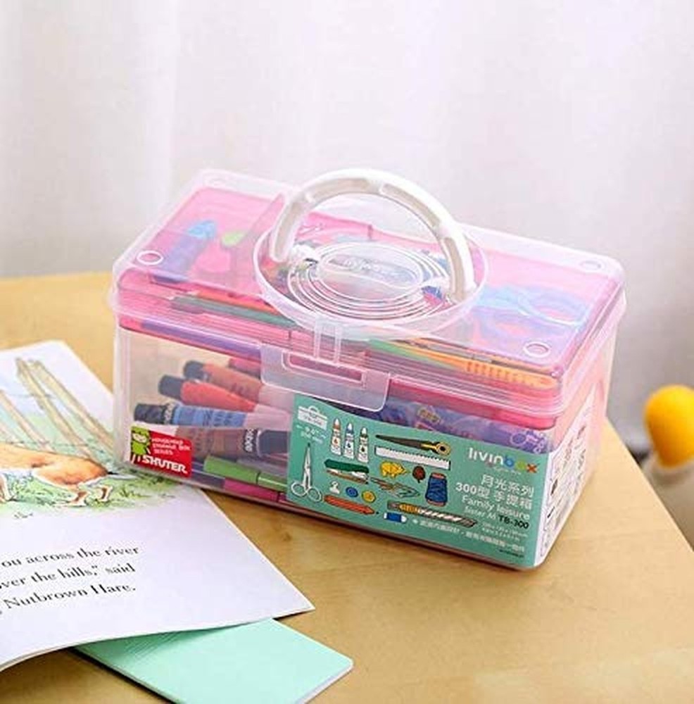 livinbox 9" Portable Plastic Toolbox with Handle & Removable Tray, First Aid ...