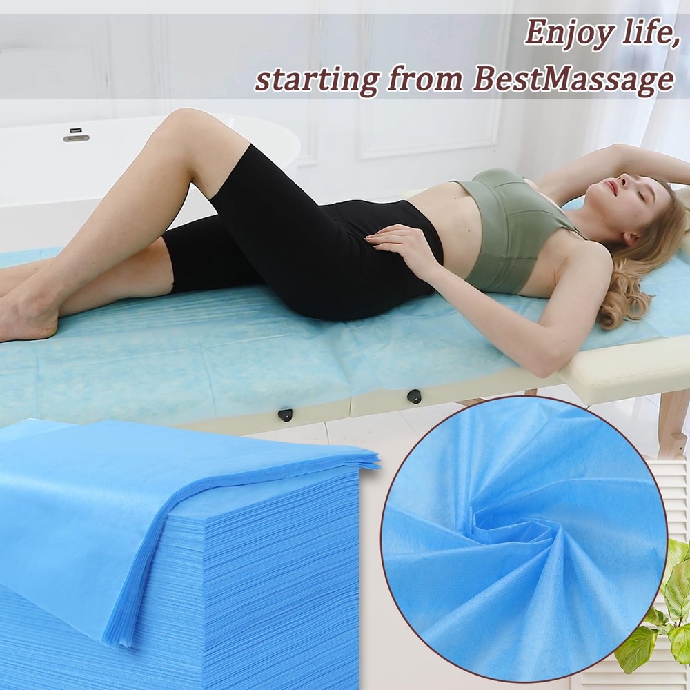 Disposable Bed Sheets 200 Pcs 31 x 71 Massage Table Sheets Non Woven Fabric S...