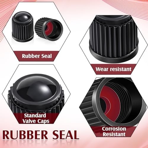 Plastic Tire Valve Stem Caps 20pc Black