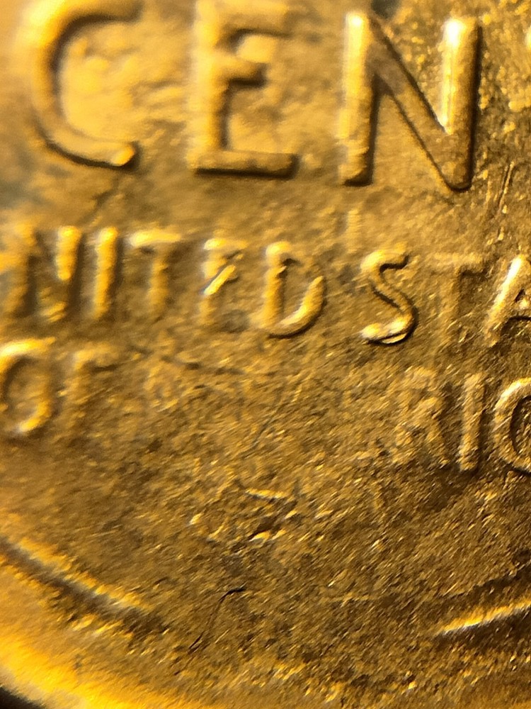1955 S Lincoln Wheat Cent Struck Thu Heavy Grease