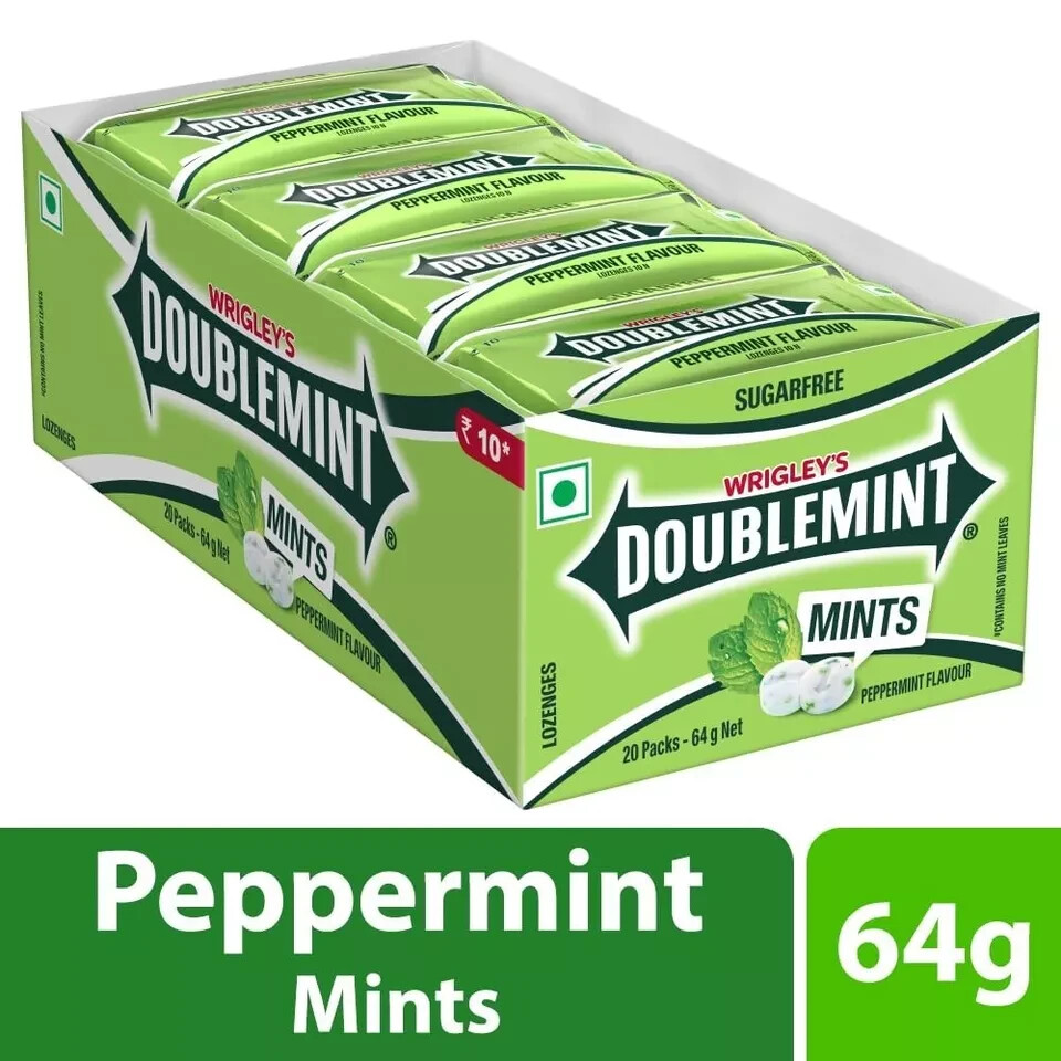 WRIGLEY'S DOUBLEMINT Mint Gum LOGENGES Bulk Pack, 1 bOX (20 Sticks) Fast Ship.