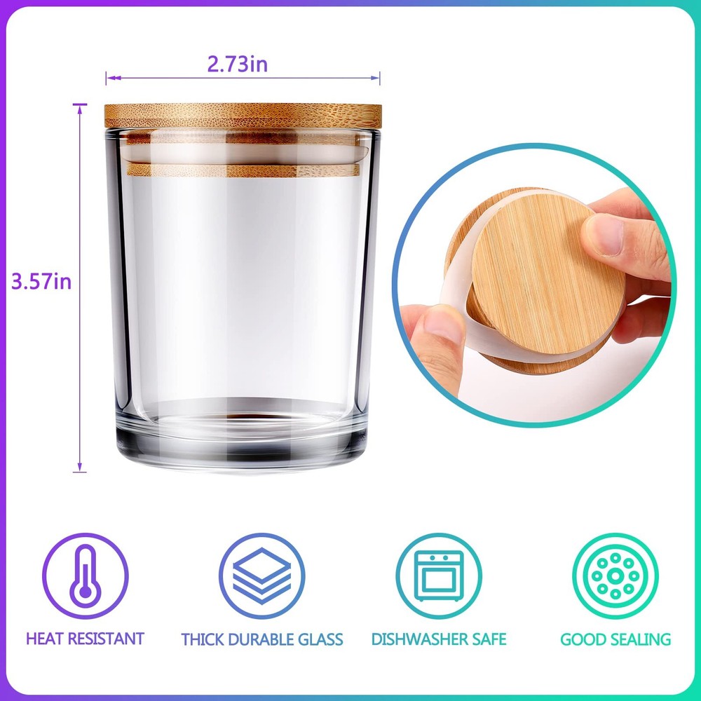 20 PCS Bulk Candle Jars with LidsCandle Making Kit