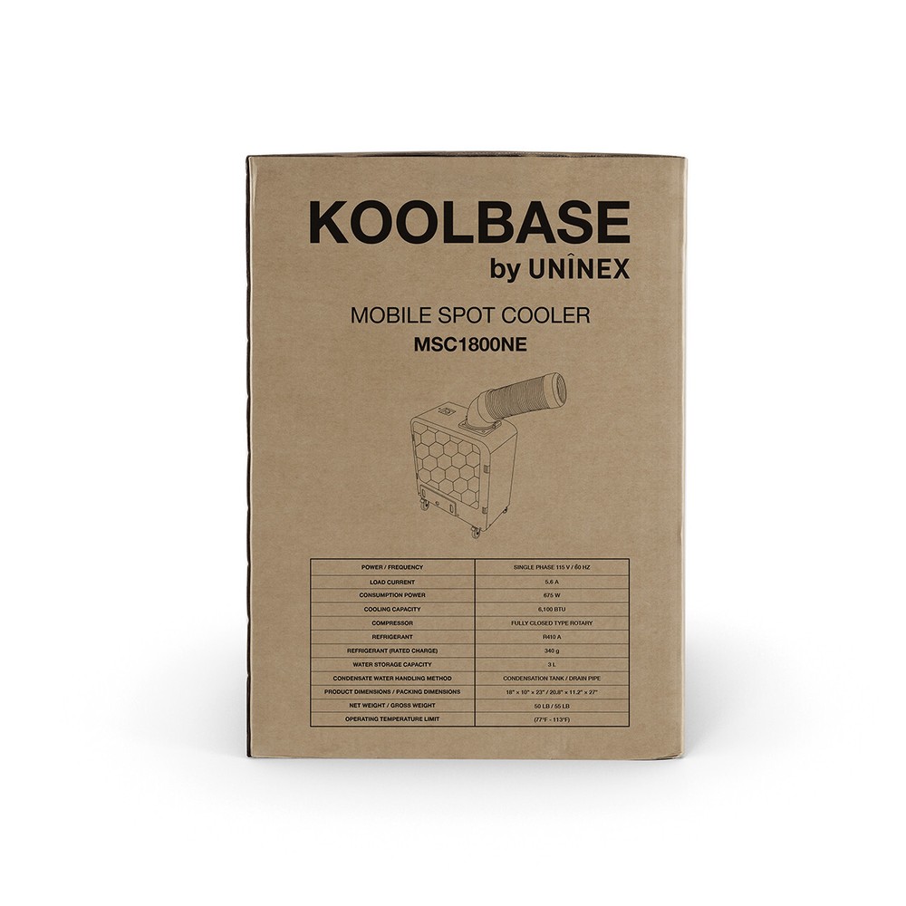 KoolBase MSC1800NE Mobile Spot Cooler, Industrial Grade, Certified, 6,100-BTU