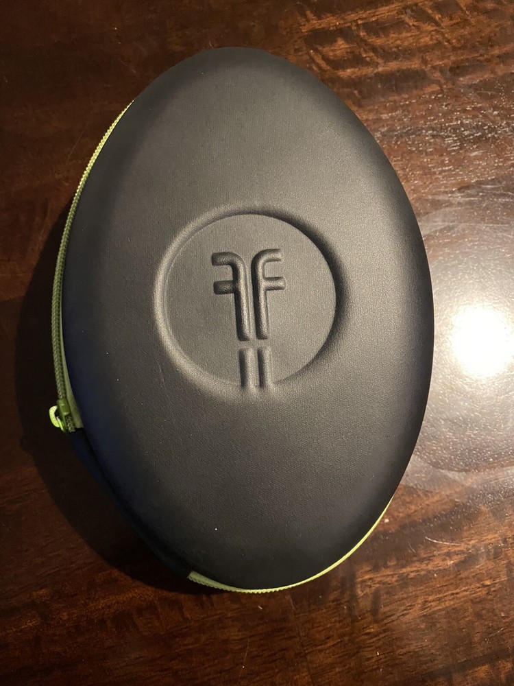 Flips headphone travel Hetmitshell case. Black/ neon green Case Only W/ Clasp
