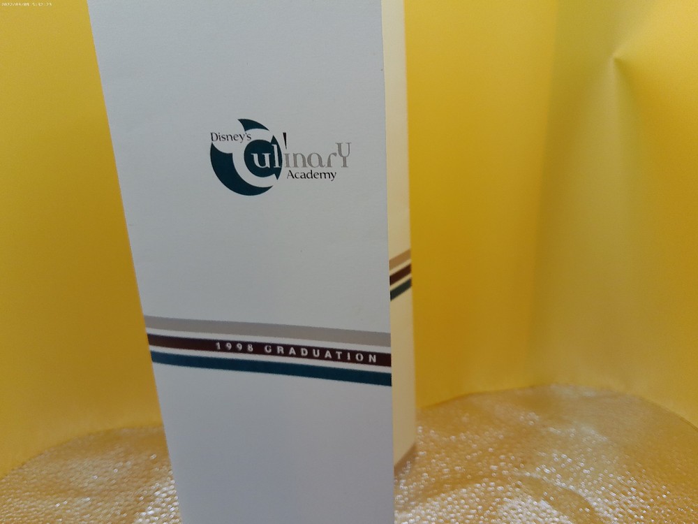 Disney Culinary Academy 1998 Graduation brochure and envelope