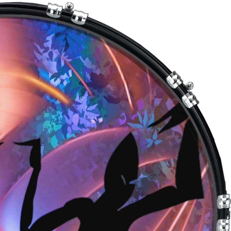 20" Custom Bass Kick Drum Front Head Graphical Dancer 1