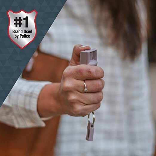 Sabre Pepper Spray with Quick Release Key Ring Grey