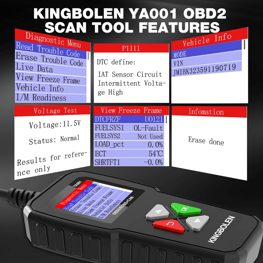 Automotive Car OBD2 Scanner OBD Code Reader Check Engine Fault Diagnostic Tool